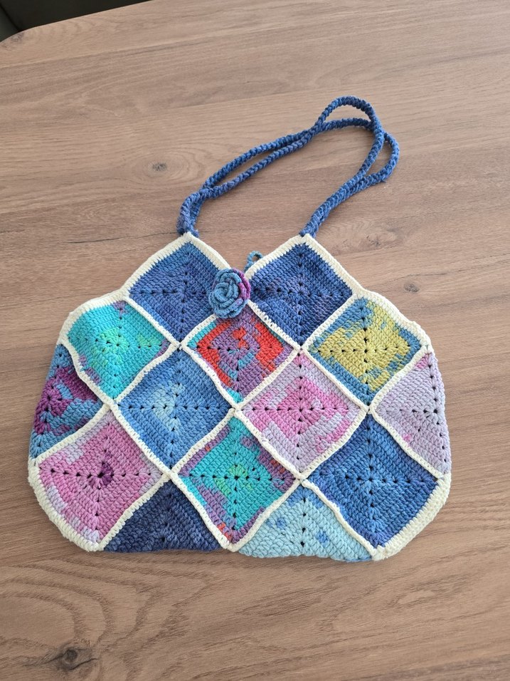 Pastel Renkli Kadın Örgü Çanta - Görsel 2