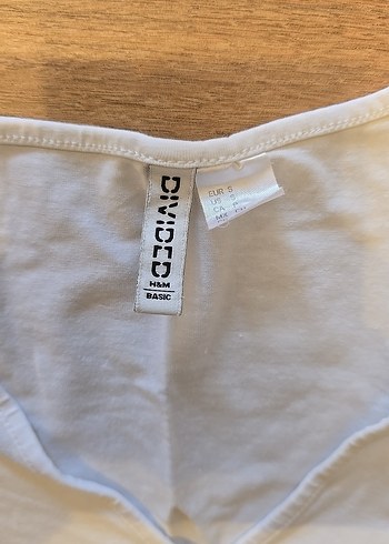 Beyaz V Yakalı Kısa Kollu Crop Bluz - Görsel 2