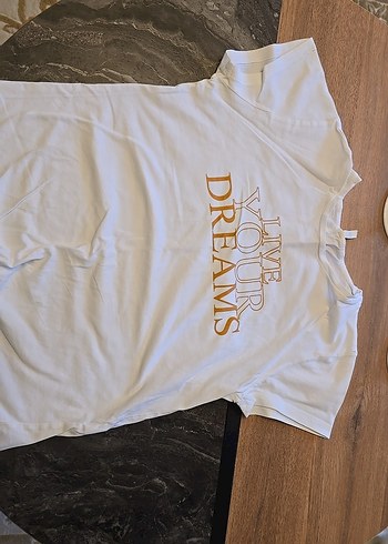 Kadın Beyaz Baskılı Kısa Kollu Tişört - Görsel 2