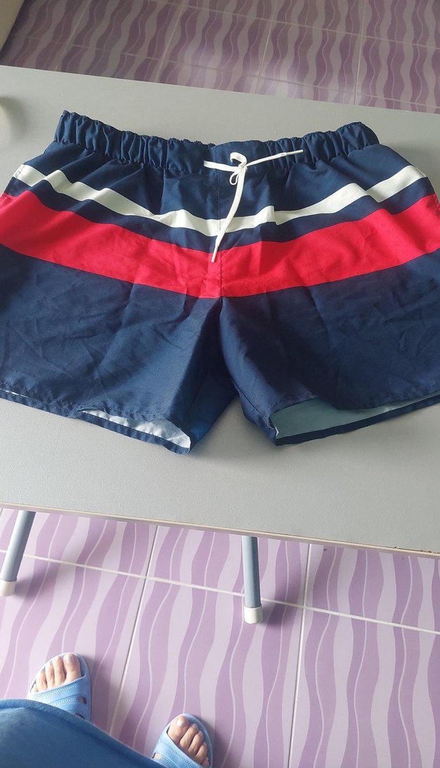 Erkek  kadin Mini Lacivert Elastik Bel Spor Şort - Görsel 4