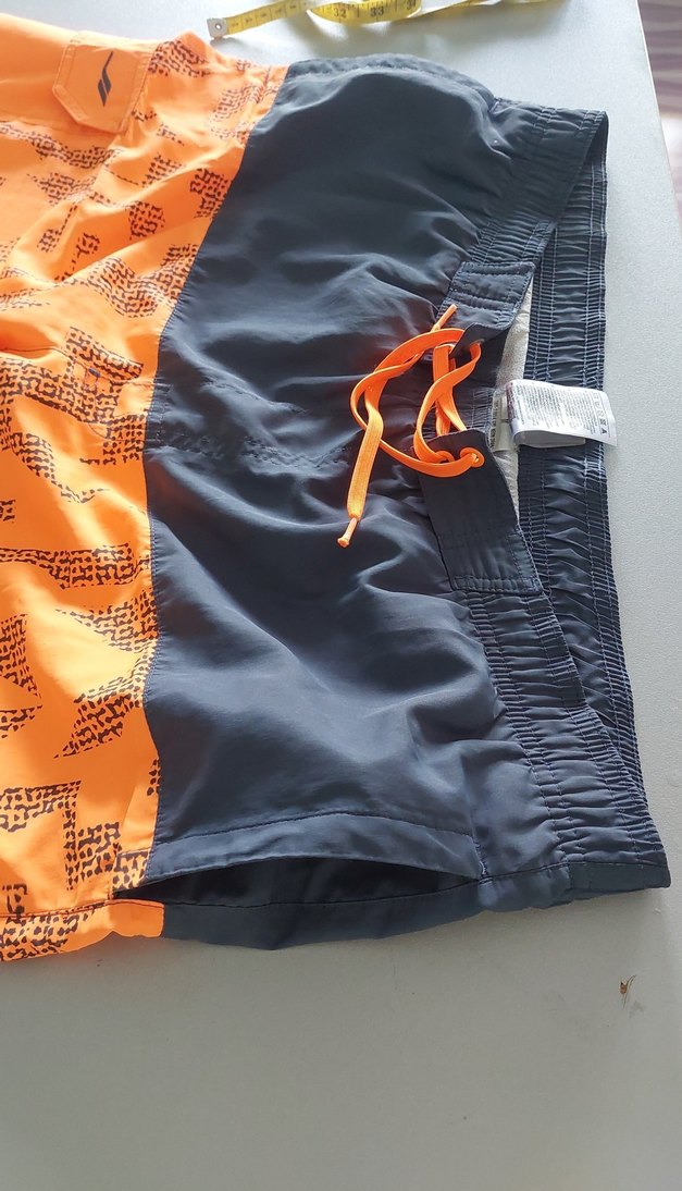 Turuncu Baskılı Erkek Midi Yüzme Şortu - Görsel 5