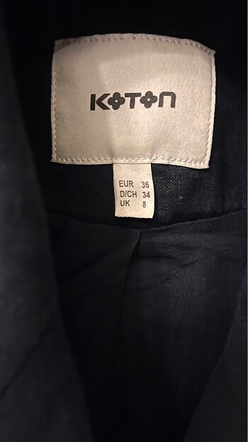 Koton KOTON KRUVAZE OVERSIZE BLAZER CEKET