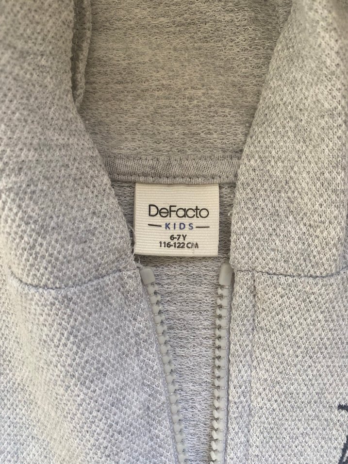 Defacto gri Kapüşonlu Fermuarlı Erkek Çocuk Sweatshirt - Görsel 2