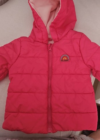 Civil Kız Çocuk Pembe Kapüşonlu Fermuarlı Mont