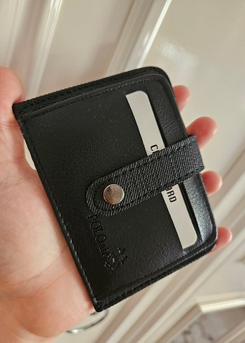 Siyah Deri Erkek Cüzdanı Velcro Kapaklı - Görsel 2