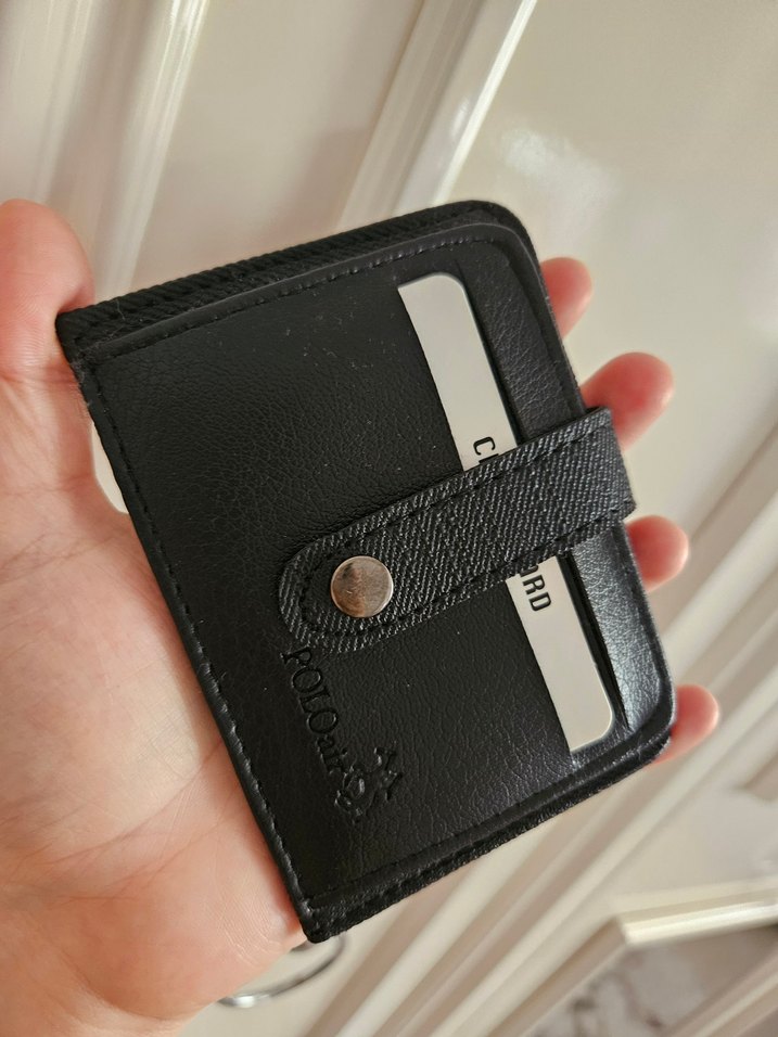 Siyah Deri Erkek Cüzdanı Velcro Kapaklı - Görsel 2