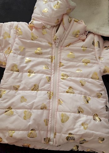 Kız Çocuk Parlak Pembe Nakışlı Mont