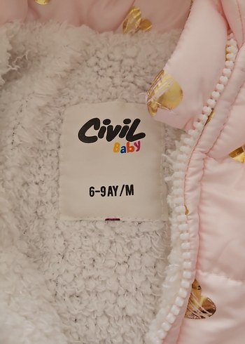Civil Kız Çocuk Parlak Pembe Nakışlı Mont