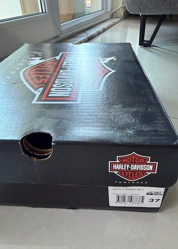 Siyah Deri Harley Kadın Bot - Görsel 5