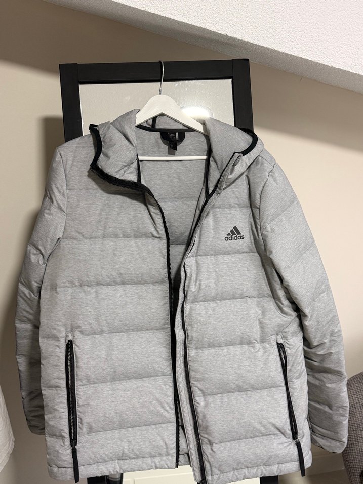 Gri Fermuarlı Adidas Erkek Mont - Görsel 5