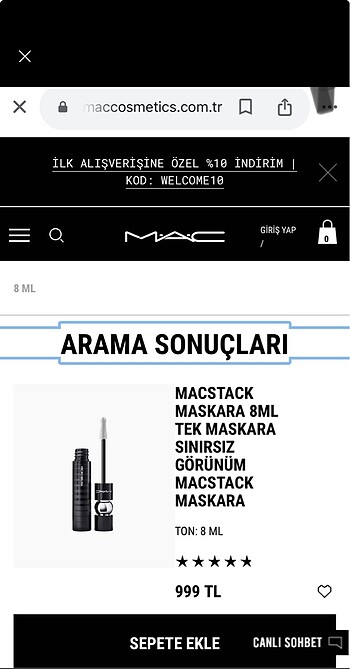 MAC Mini Mac Stack Mascara(8ml)