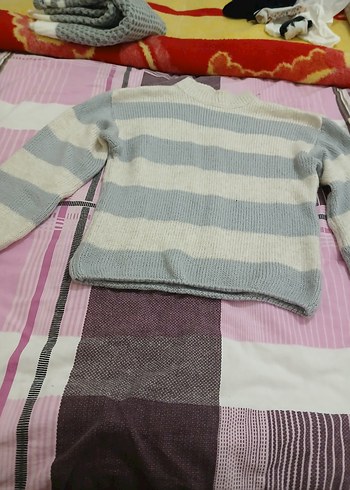 Gri Renkli Nakışlı Çocuk Bohem Bere ve Atkı - Görsel 4