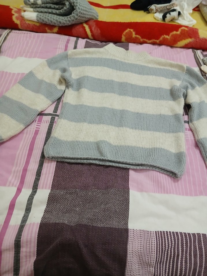 Gri Renkli Nakışlı Çocuk Bohem Bere ve Atkı - Görsel 4