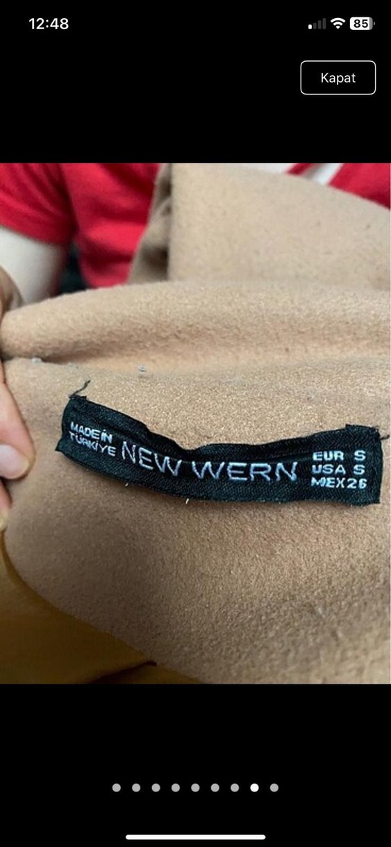 Bej Midi Kadın Kaban Notched Yaka - Görsel 3