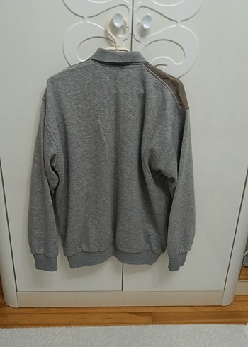 Gri Düğmeli Erkek Keten Sweatshirt - Görsel 6