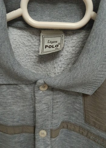 Gri Düğmeli Erkek Keten Sweatshirt - Görsel 4