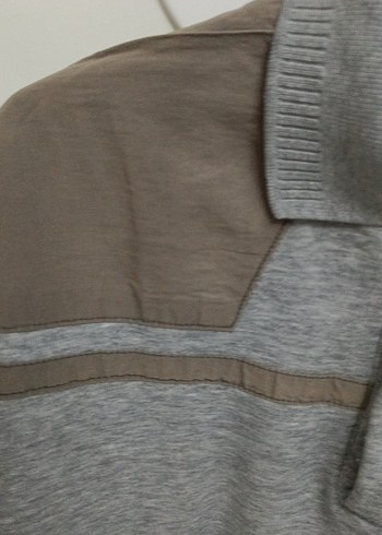 Gri Düğmeli Erkek Keten Sweatshirt - Görsel 3