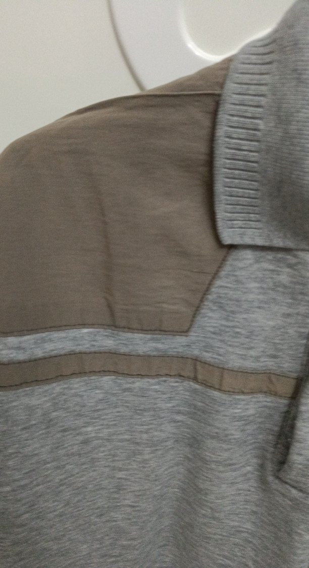 Gri Düğmeli Erkek Keten Sweatshirt - Görsel 3