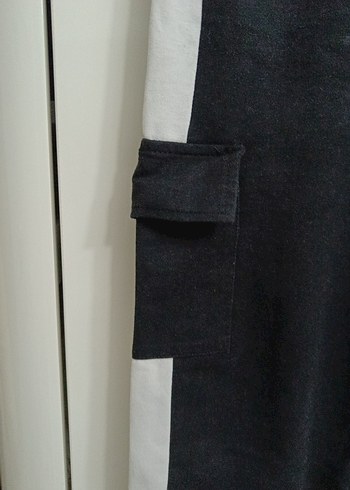 Siyah Gri Bel Bantlı Erkek Eşofman Altı - Görsel 3