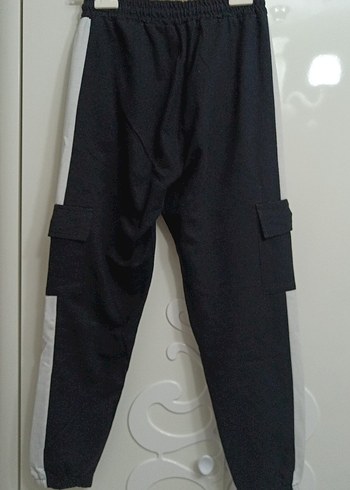 Siyah Gri Bel Bantlı Erkek Eşofman Altı - Görsel 4