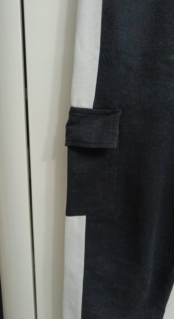 Siyah Gri Bel Bantlı Erkek Eşofman Altı - Görsel 3