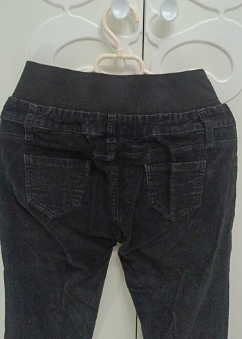 Siyah kadife İspanyol paça fitilli kadife Pantolon - Görsel 6