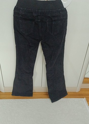 Siyah kadife İspanyol paça fitilli kadife Pantolon - Görsel 7