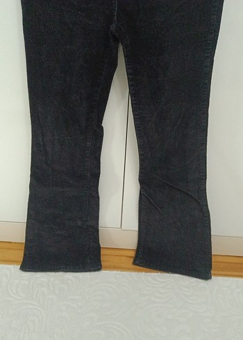 Siyah kadife İspanyol paça fitilli kadife Pantolon - Görsel 2