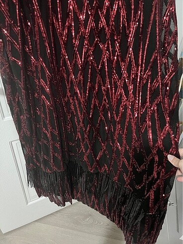52 Beden bordo Renk Elbise