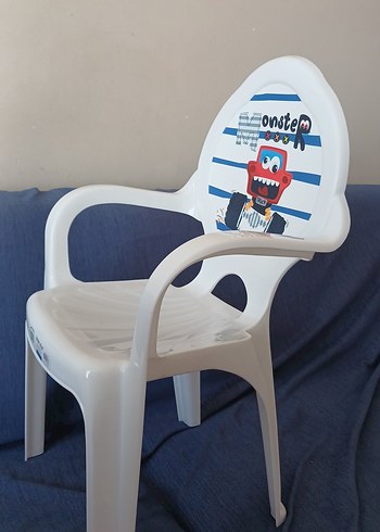 Hobby Life Beyaz Çocuk Sandalyesi Gri Desenli