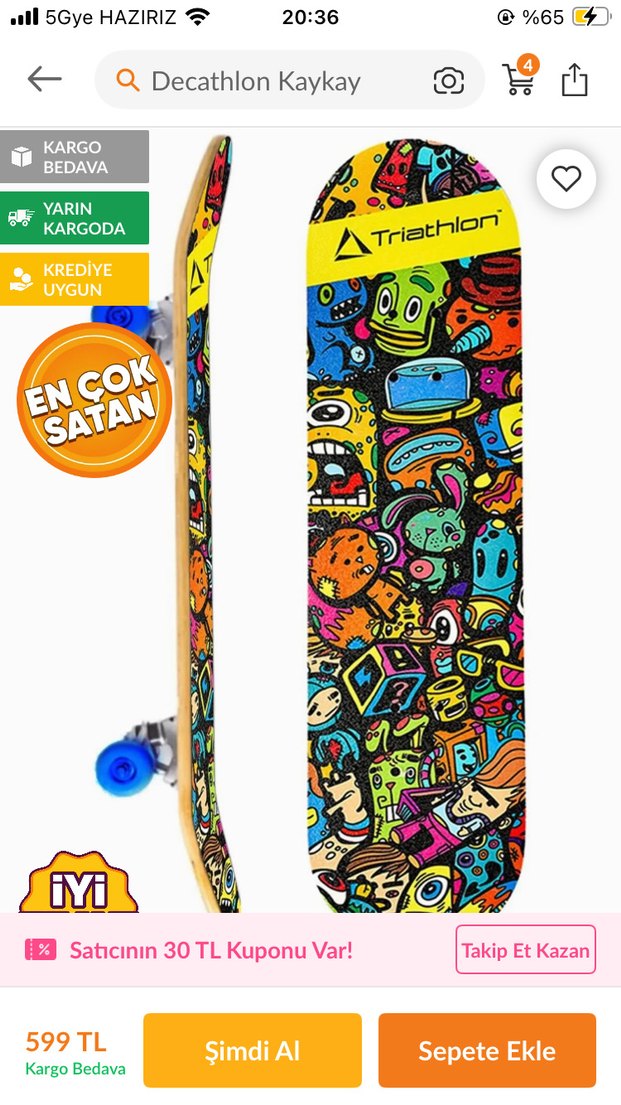 Renkli Çocuk Kaykay Tahtası - Görsel 2