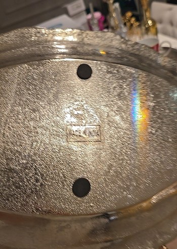 Vintage Altın Yılan Desenli Parlak Tabak - Görsel 2