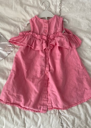 LC Waikiki Pembe Keten Fırfırlı Kolsuz Kız Elbisesi