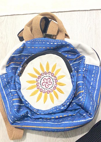 Renkli Bağlama Desenli Kadın Sırt Çantası