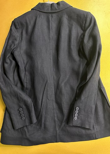 NetWork Zincir Detaylı SİYAH KETEN Kadın Blazer Ceket - Görsel 7