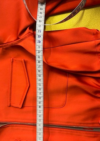 Kırmızı Fermuarlı Kadın Ceket - Görsel 5