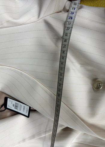 Beyaz Çizgili KADIN CEKET - Görsel 6