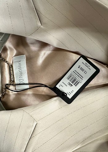 Beyaz Çizgili KADIN CEKET - Görsel 4