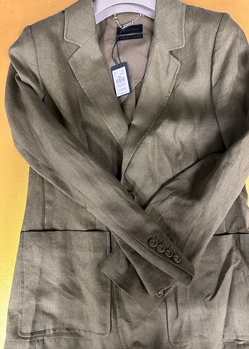 Zincir Detaylı Keten Kadın Blazer - Görsel 2