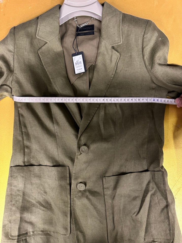 Zincir Detaylı Keten Kadın Blazer - Görsel 4