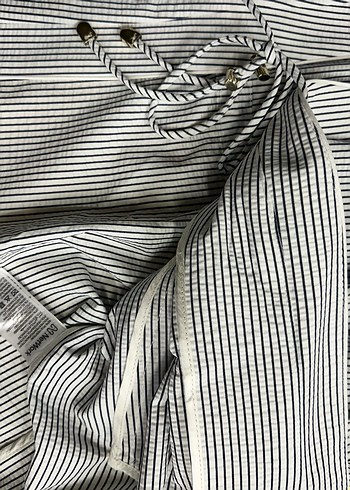 NetWork Beyaz Çizgili Kadın Gömlek ( Sıfır ) - Görsel 4