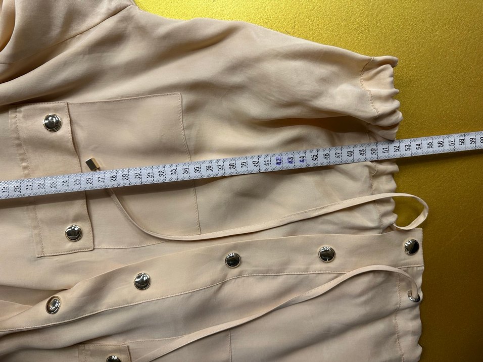 Düğmeli Bej Kadın Gömlek - Görsel 5