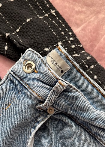 s Beden siyah Renk Kadın Siyah Kareli Denim Ceket İKİ ÜRÜN