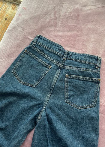 s Beden Kadın Mavi Denim Bol Kesim Jean
