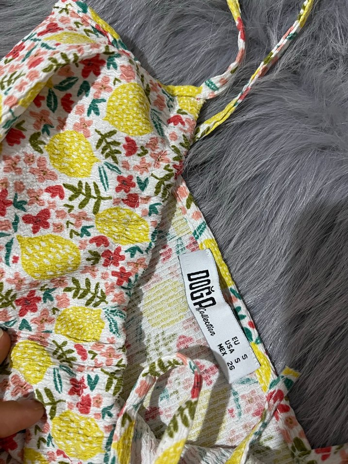 Renkli Ananas Desenli elbise - Görsel 2