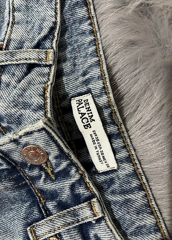 Gri Kadın Kot Pantolon Midi Boy Kürklü - Görsel 5