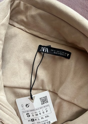 Düğmeli Bej Uzun Süet Kadın Kaban - Görsel 3