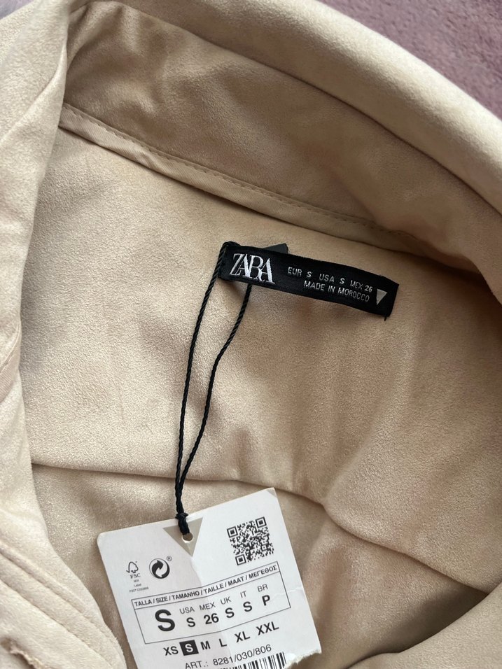 Düğmeli Bej Uzun Süet Kadın Kaban - Görsel 3