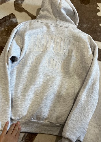 Diğer Gri Kapüşonlu Kadın Sweatshirt