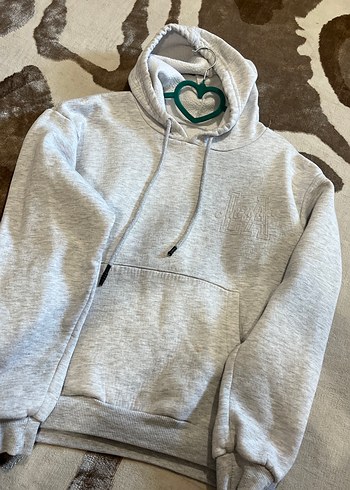 Gri Kapüşonlu Kadın Sweatshirt